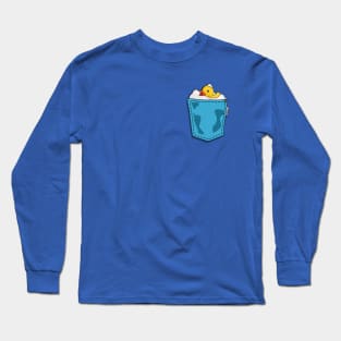 Rubber Ducky Takes a Bath in My Pocket Long Sleeve T-Shirt